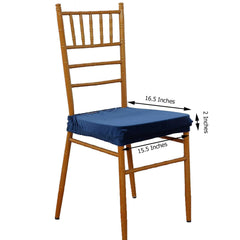 Velvet Chair Cushion Protector Stretch with Tie for Dining Chairs Navy Blue - Durable Cover for Formal Gatherings