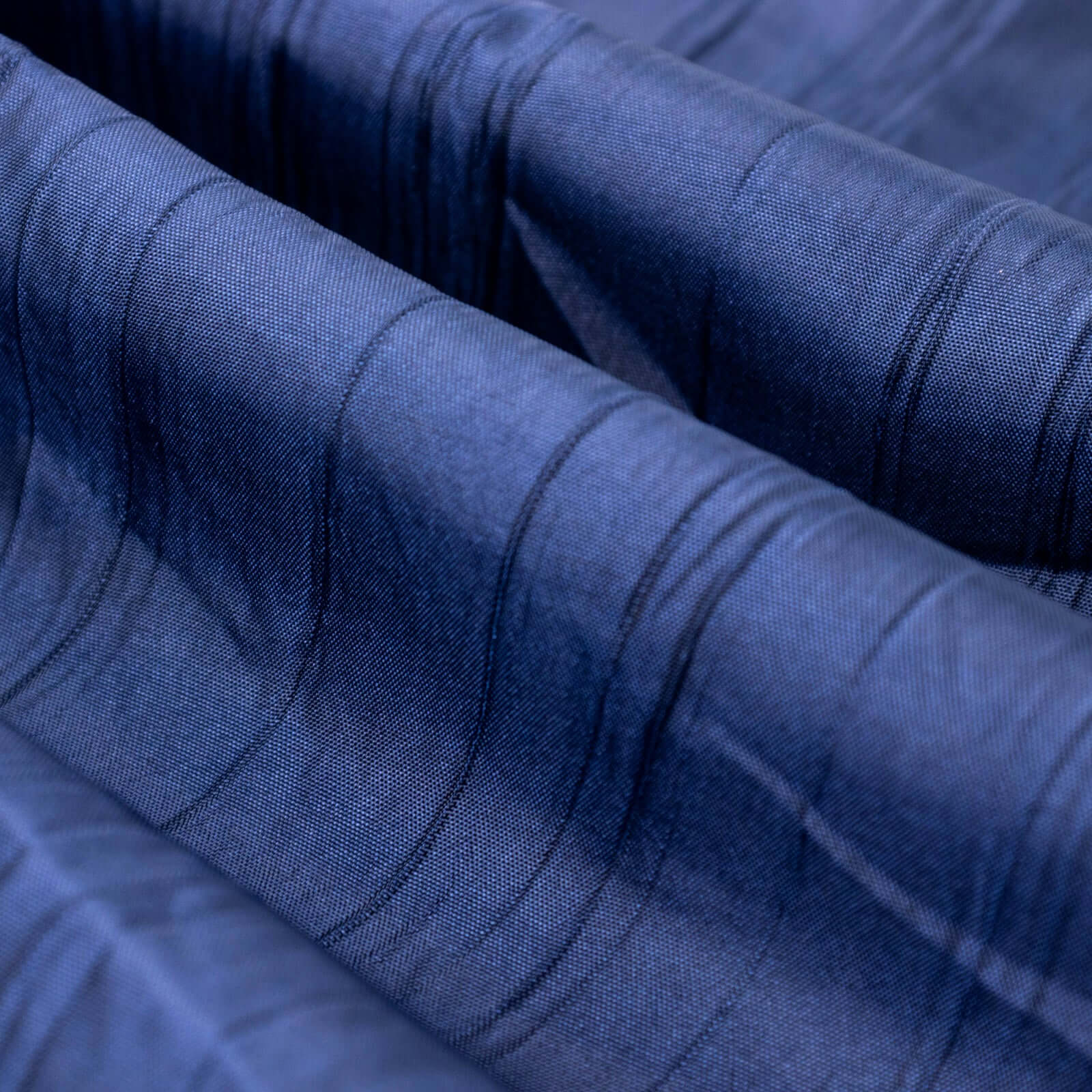 54"x10 Yards Navy Blue Accordion Crinkle Taffeta Fabric Bolt