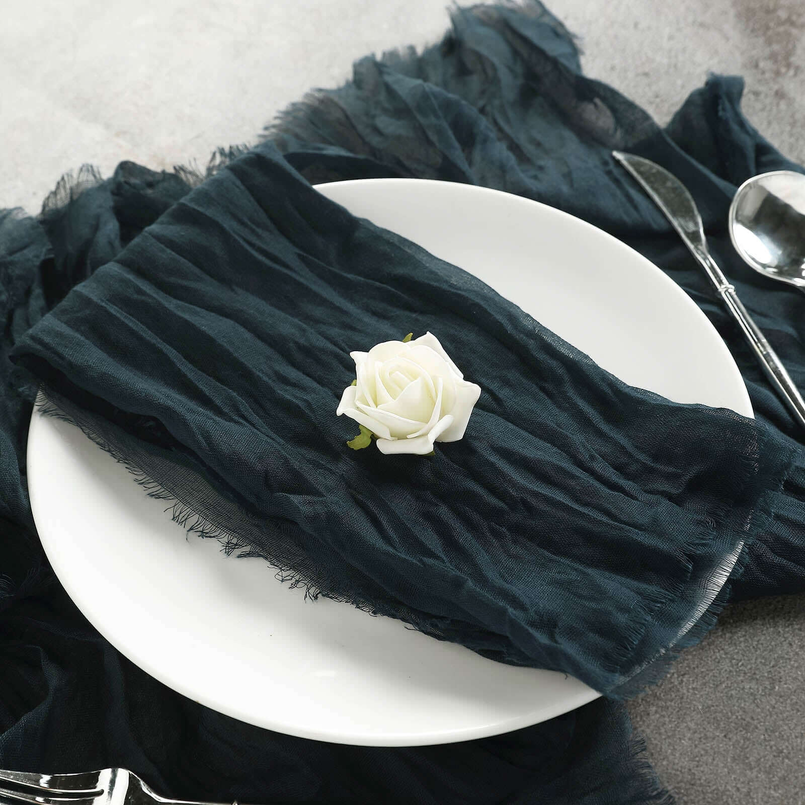 5 Pack Gauze Cheesecloth 24"x19" Napkins Navy Blue Reusable Dinner Napkins