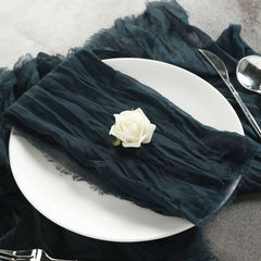 5 Pack Gauze Cheesecloth 24"x19" Napkins Navy Blue Reusable Dinner Napkins