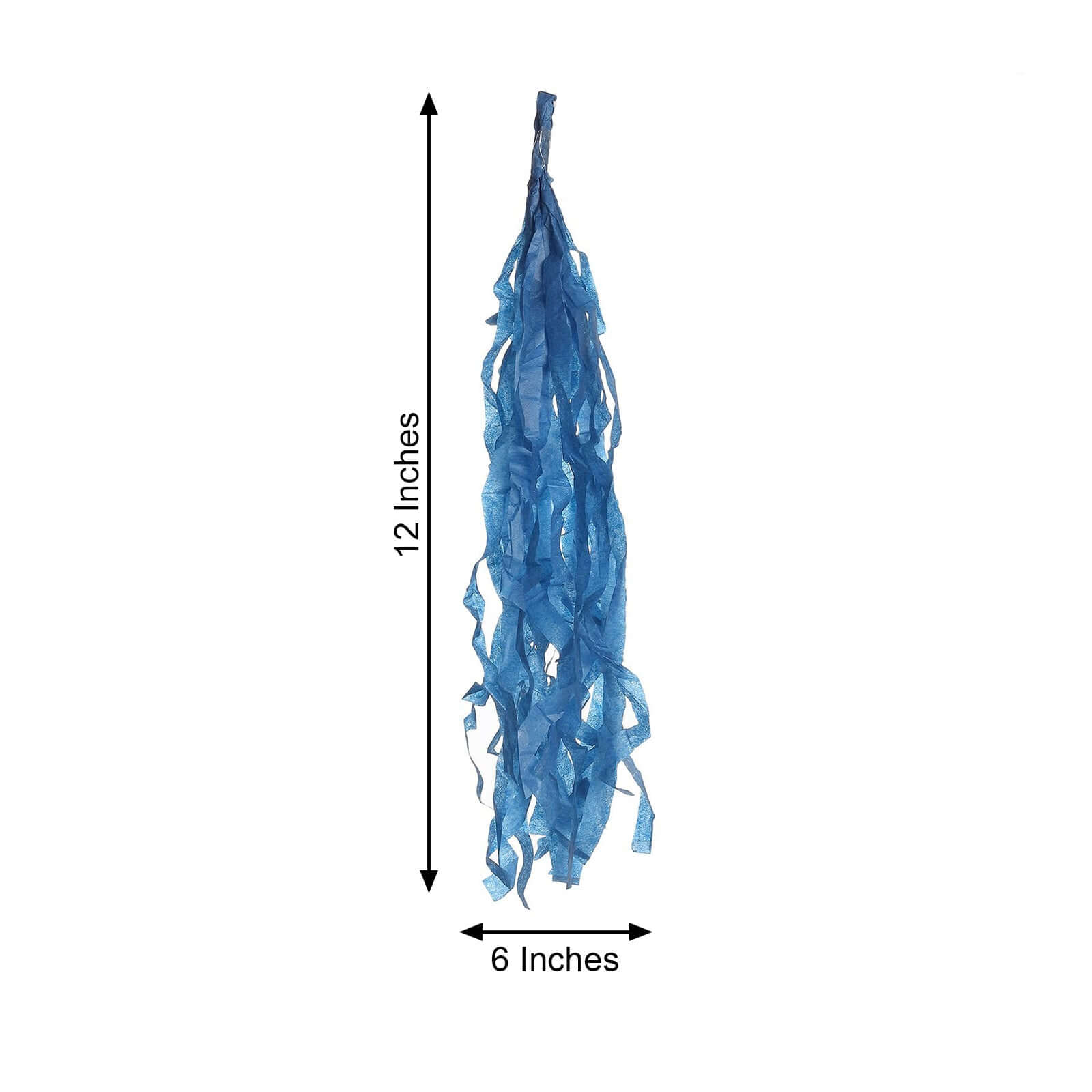 12 Pack Pre-Tied Navy Blue Paper Fringe Tassels With Garland String Hanging Streamer Banner
