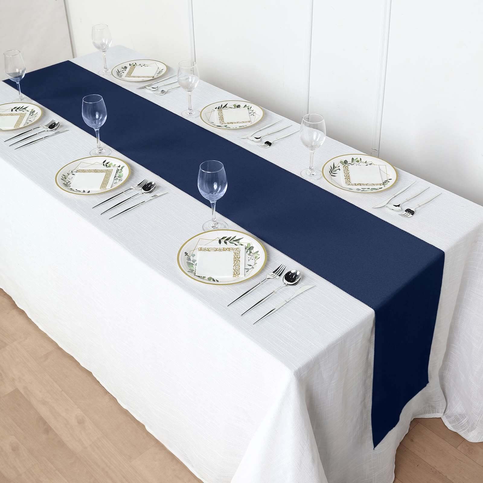 Polyester 12"x108" Table Runner Navy Blue - Durable & Wrinkle-Resistant Table Decor