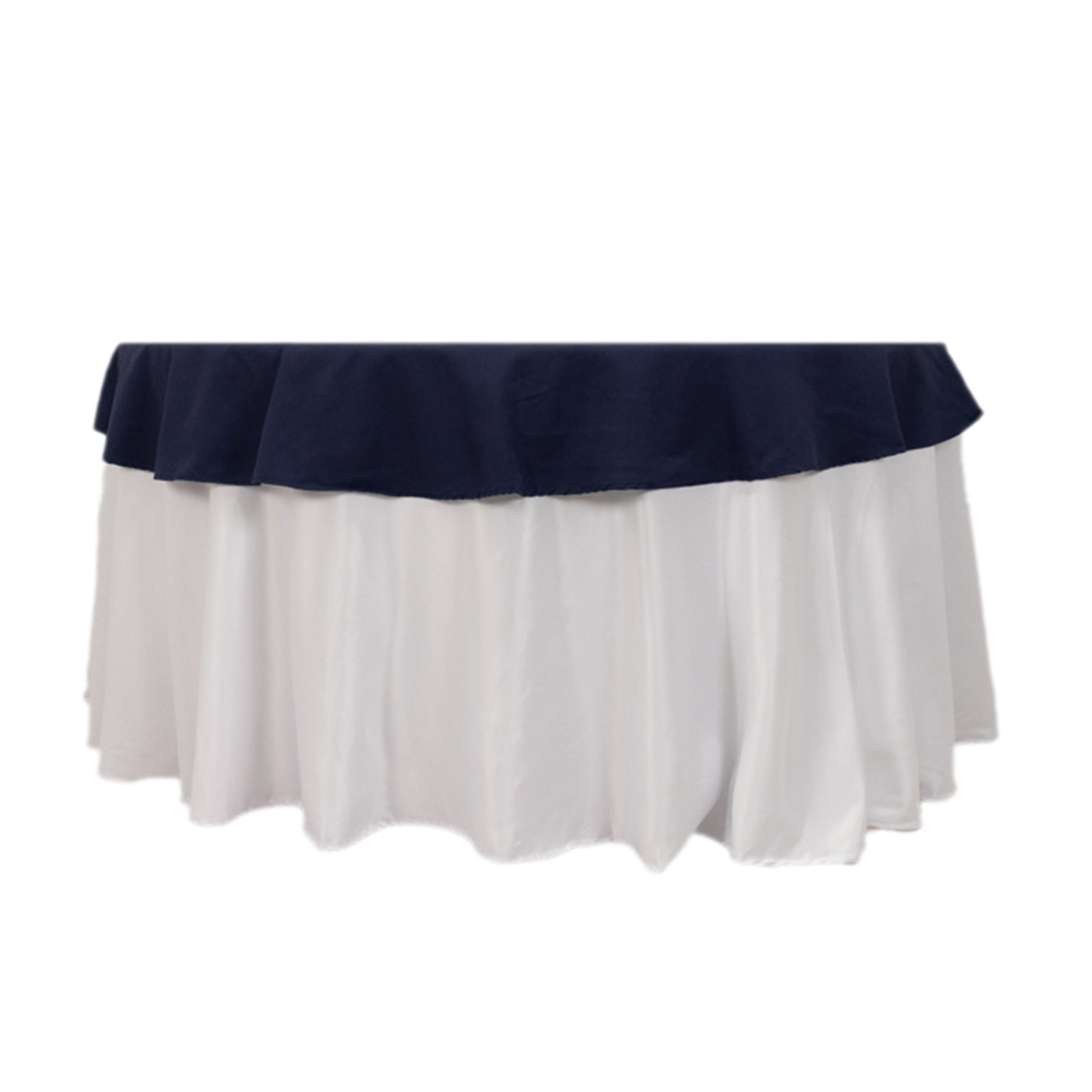 Cotton Blend 70" Round Tablecloth Navy Blue - Wrinkle-Resistant Table Cover