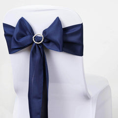 5 Pack Polyester Chair Sashes Navy Blue 6"x108"