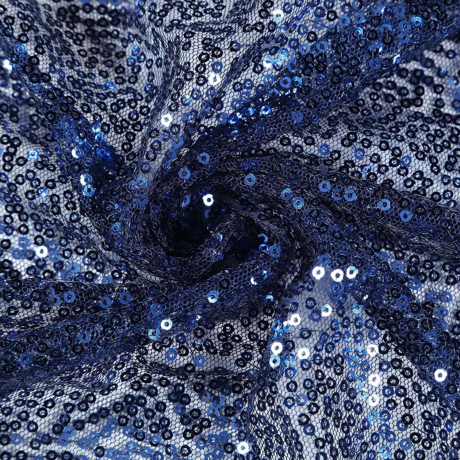 54"x54" Navy Blue Sequin Square Tablecloth