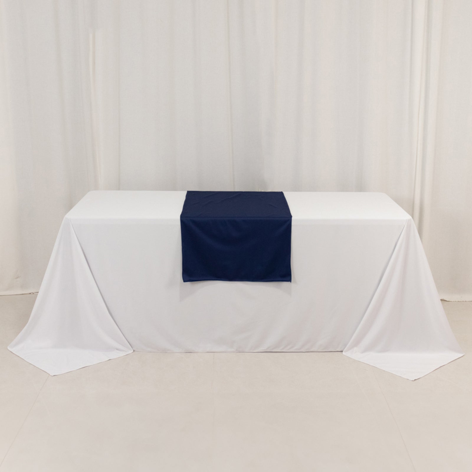 Wide Polyester 24"x72" Table Runner Navy Blue - Durable Trade Show Table Linen