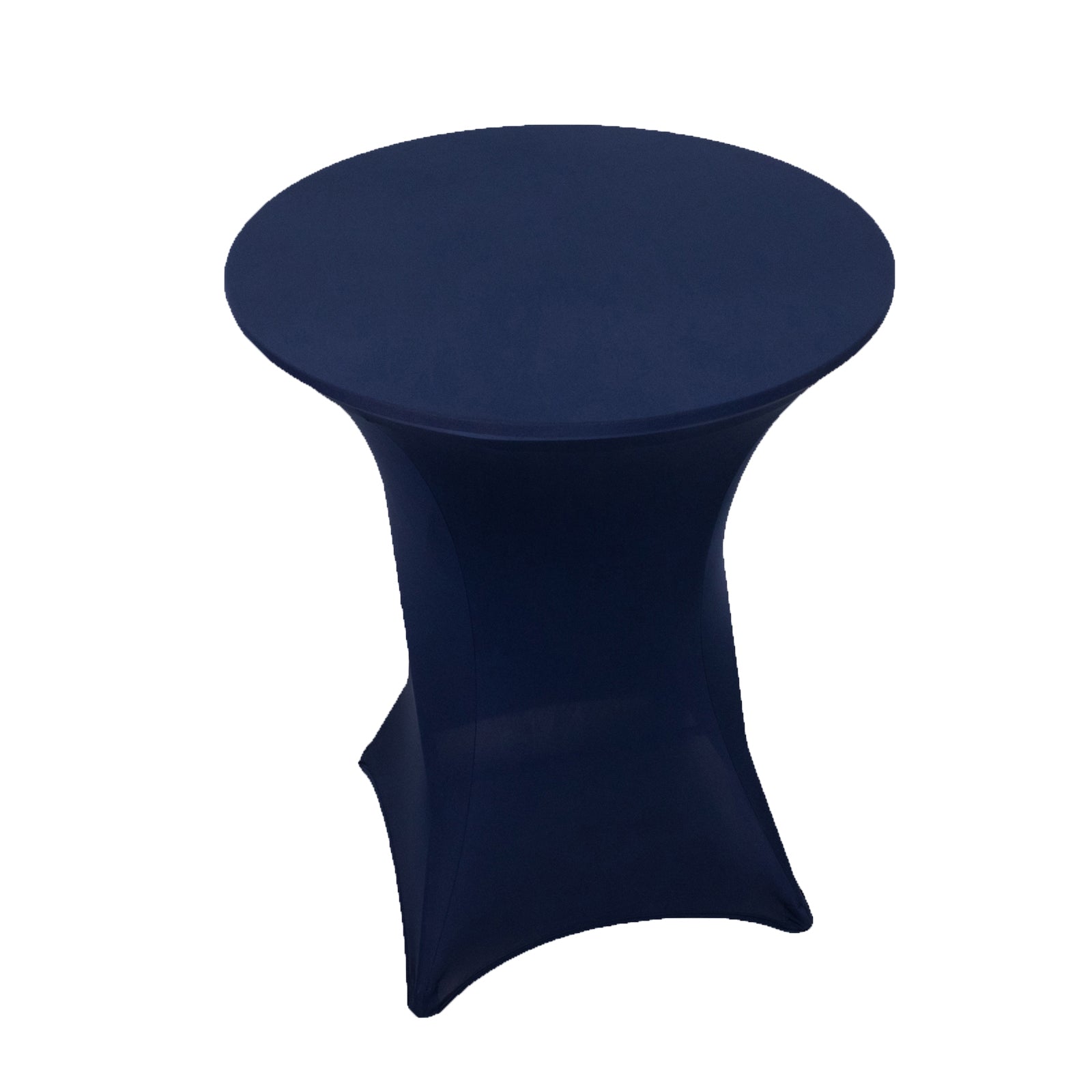 Spandex 33"-36" Round Cocktail Table Cover Navy Blue - Easy to Maintain Stretch Fitted Highboy Tablecloth