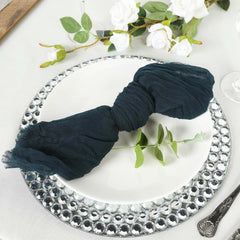 5 Pack Gauze Cheesecloth 24"x19" Napkins Navy Blue Reusable Dinner Napkins