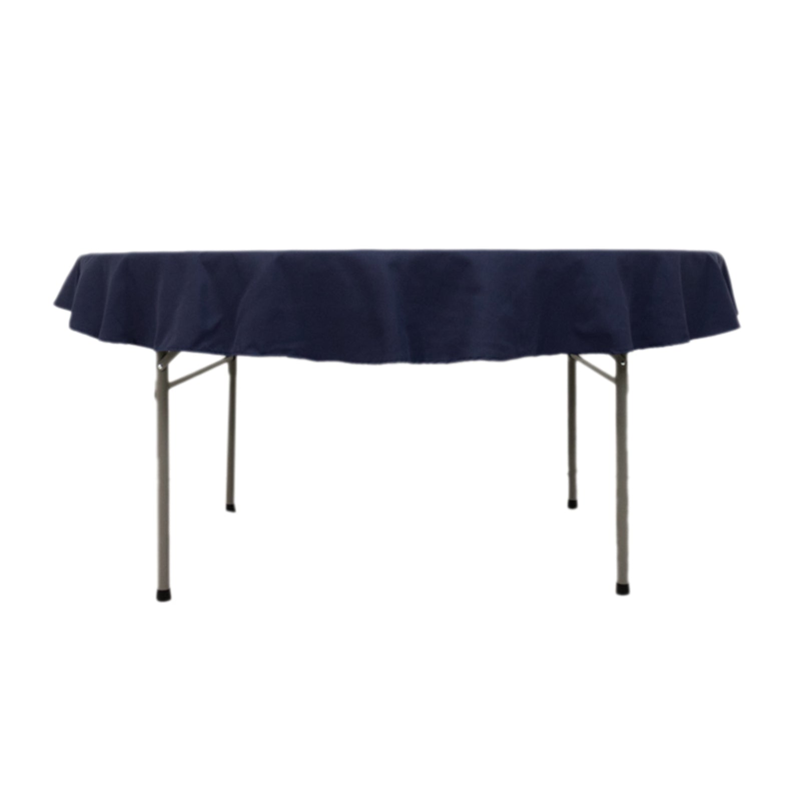 Cotton Blend 70" Round Tablecloth Navy Blue - Wrinkle-Resistant Table Cover