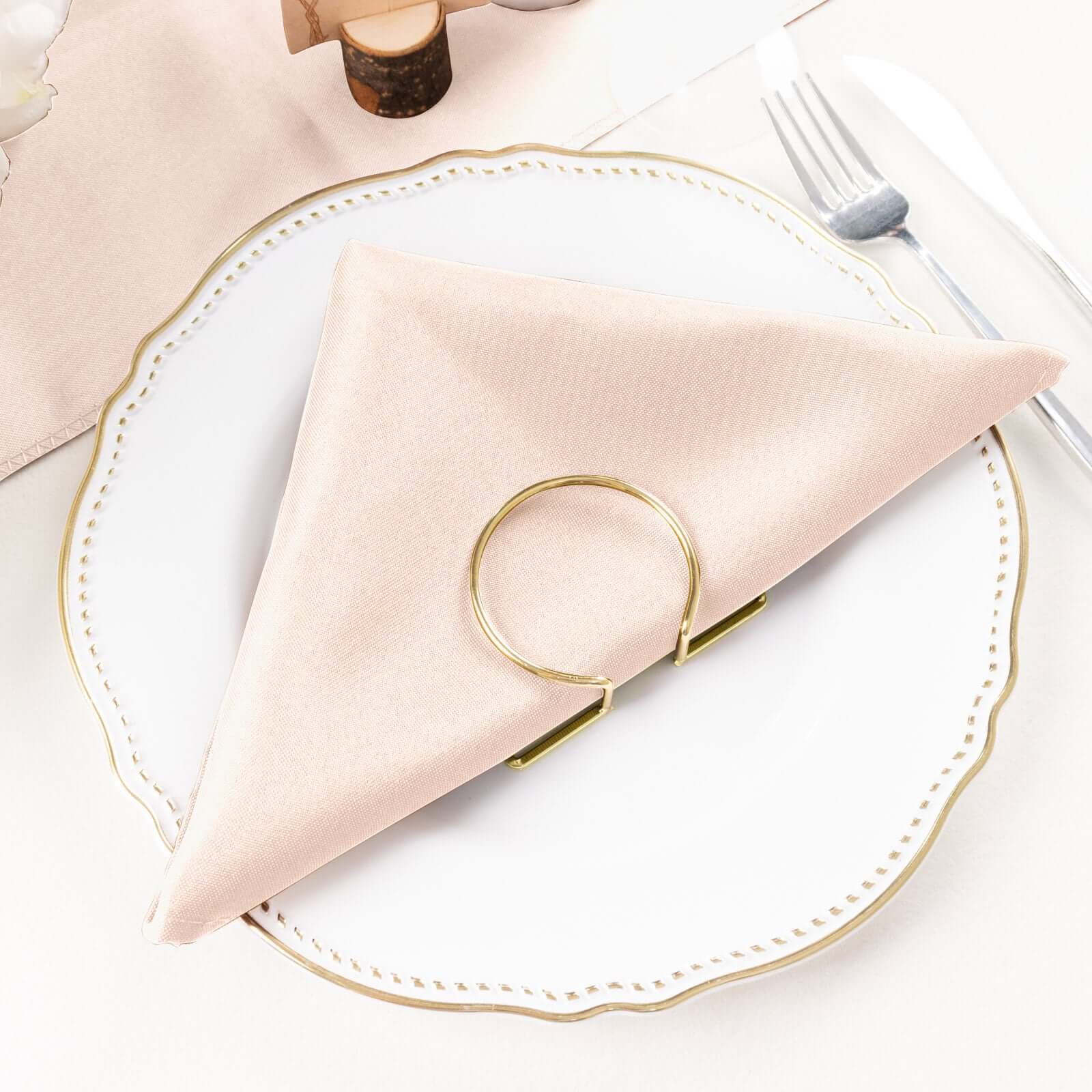 5 Pack Polyester 20"x20" Napkins Blush - Wrinkle Resistant & Easy Care Cloth Napkins