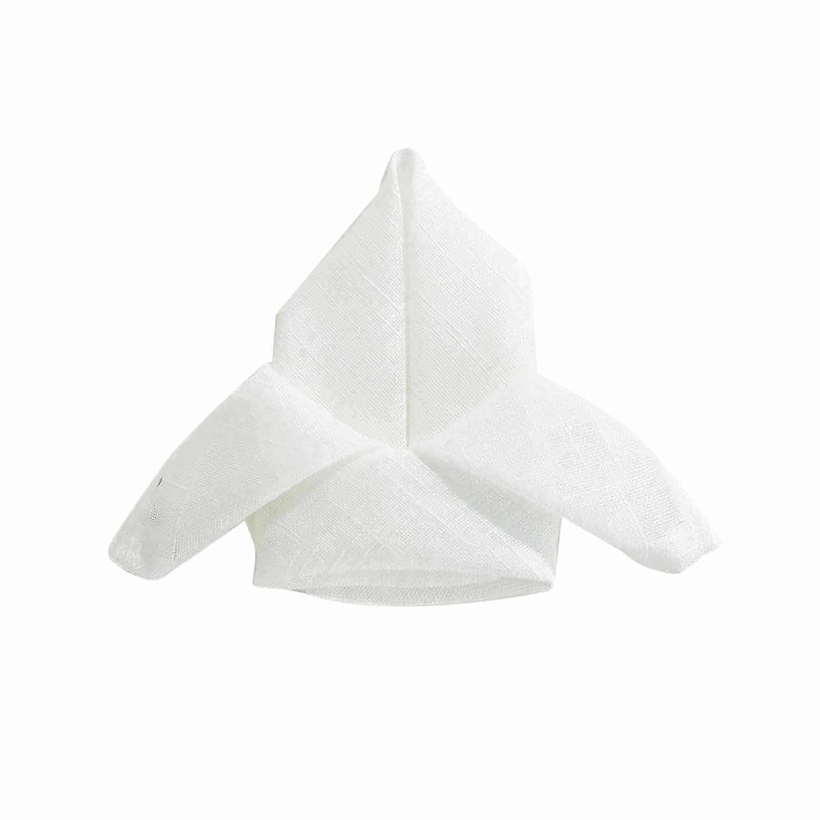 5 Pack Faux Linen 20"x20" Napkins White - Slubby Textured & Wrinkle Resistant Cloth Napkins for Rustic Boho Tablescapes