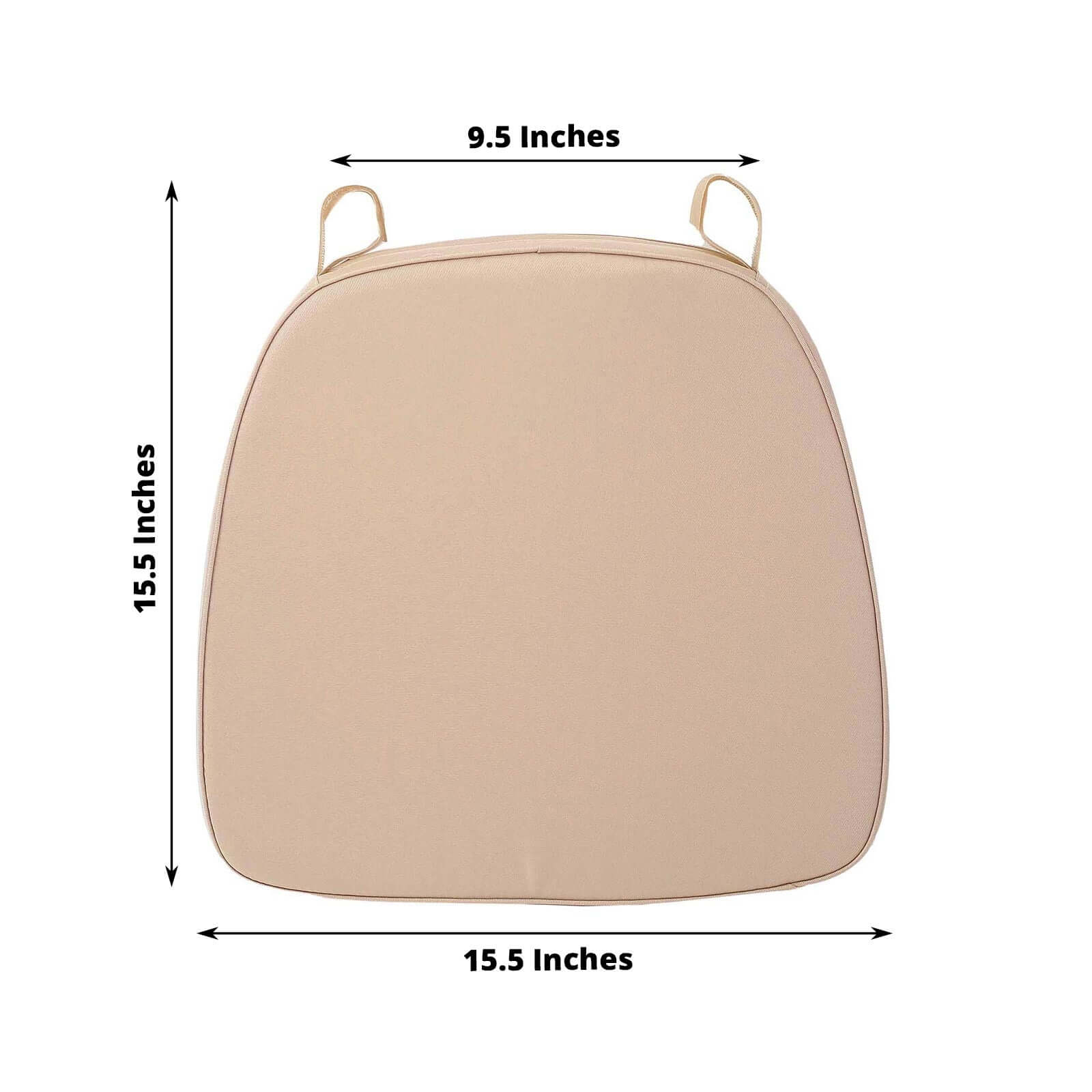 Chiavari Chair Cushion with 1.5" Thick Memory Foam and Ties Nude - Stylish Removable Cover for Comfort