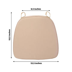 Chiavari Chair Cushion with 1.5" Thick Memory Foam and Ties Nude - Stylish Removable Cover for Comfort