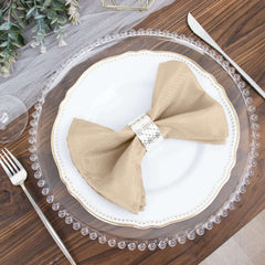 5 Pack Polyester 17"x17" Napkins Nude - Durable & Wrinkle Resistant Dinner Napkins