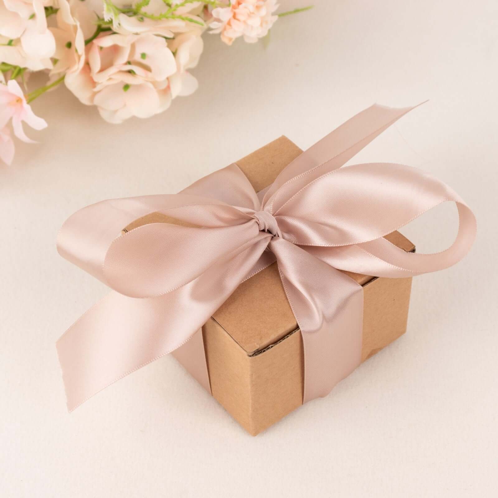 50 Yards 1.5" Nude Single Face Decorative Satin Ribbon