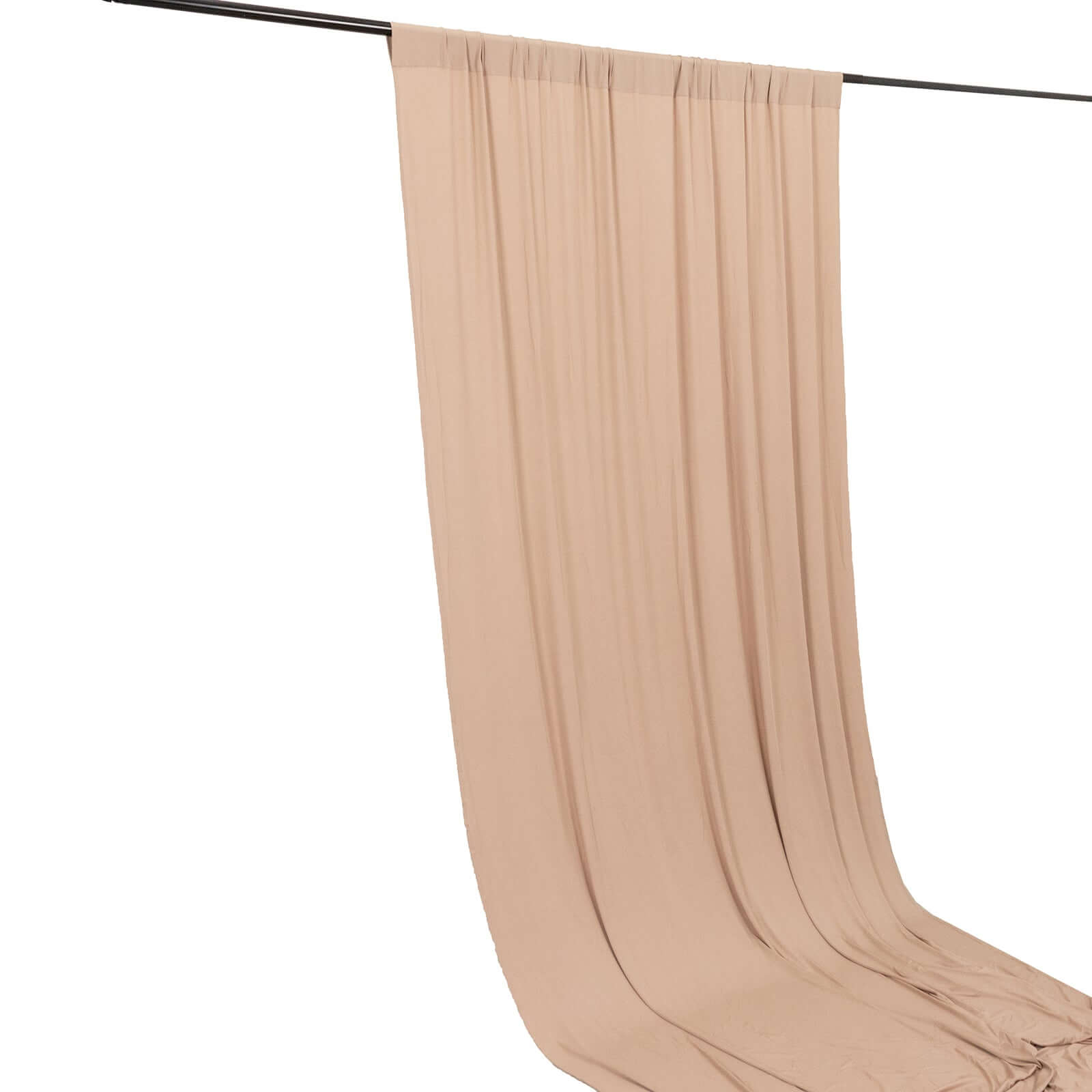 Nude 4-Way Stretch Spandex Event Curtain Drapes, Wrinkle Free Backdrop Event Panel with Rod Pockets - 5ftx14ft