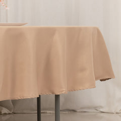 Premium Polyester 90" Round Tablecloth Nude - Stain and Wrinkle-Resistant Design with 220GSM Thickness Table Cover