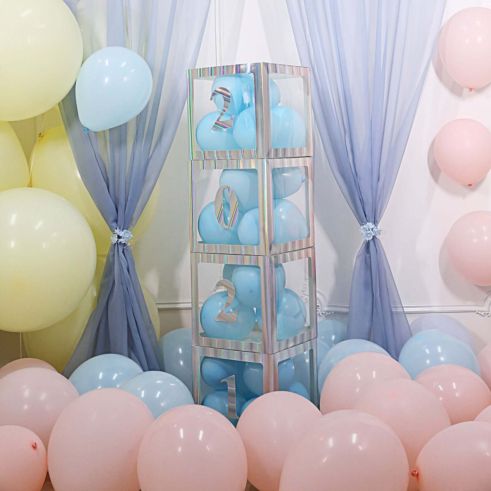 4-Pack Stickers Banner Custom 0-9 Number "8" Design Iridescent - Milestone Age and Date Stick-On Numbers 5"