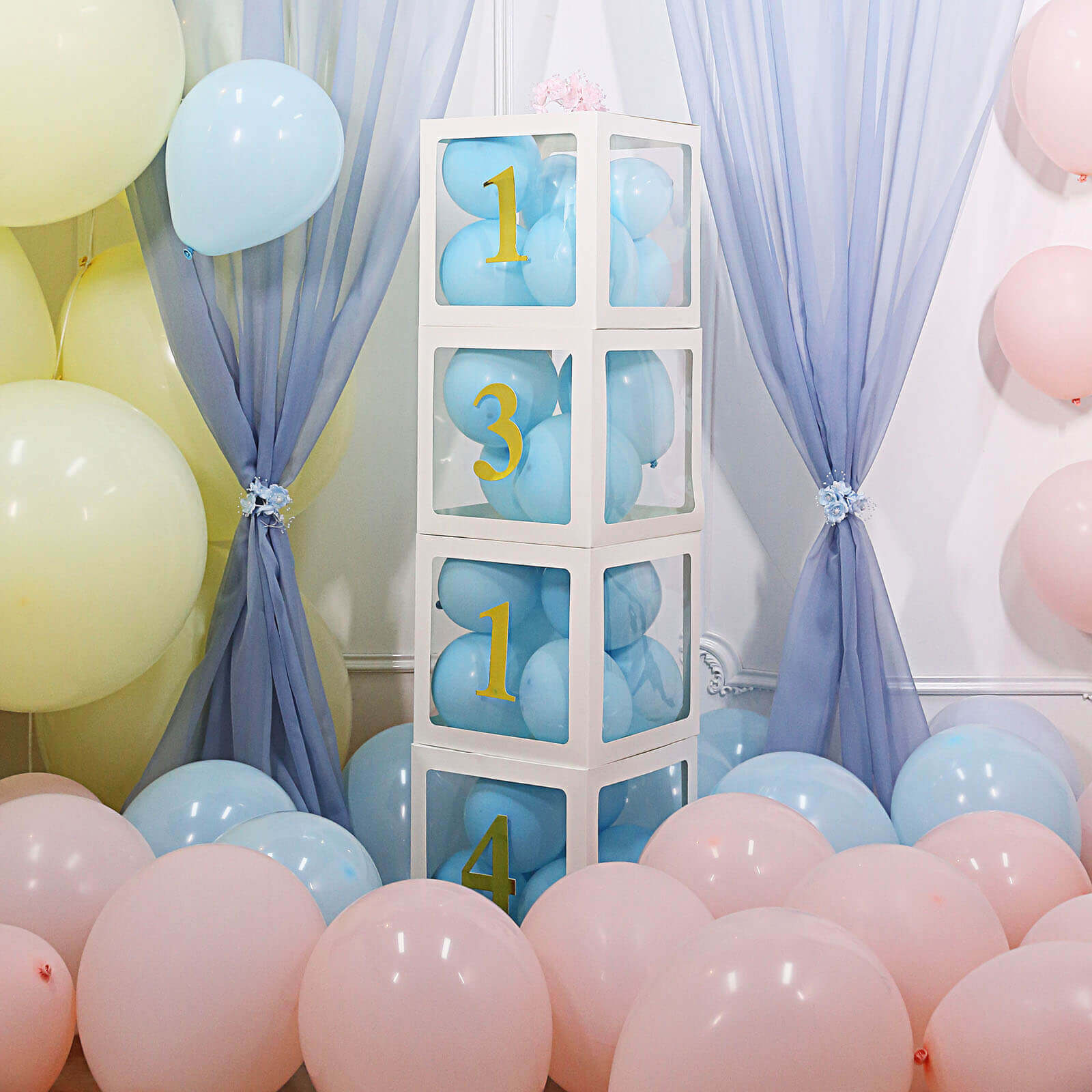 4-Pack Stickers Banner Custom 0-9 Number "5" Design Gold - Milestone Age and Date Stick-On Numbers 5"