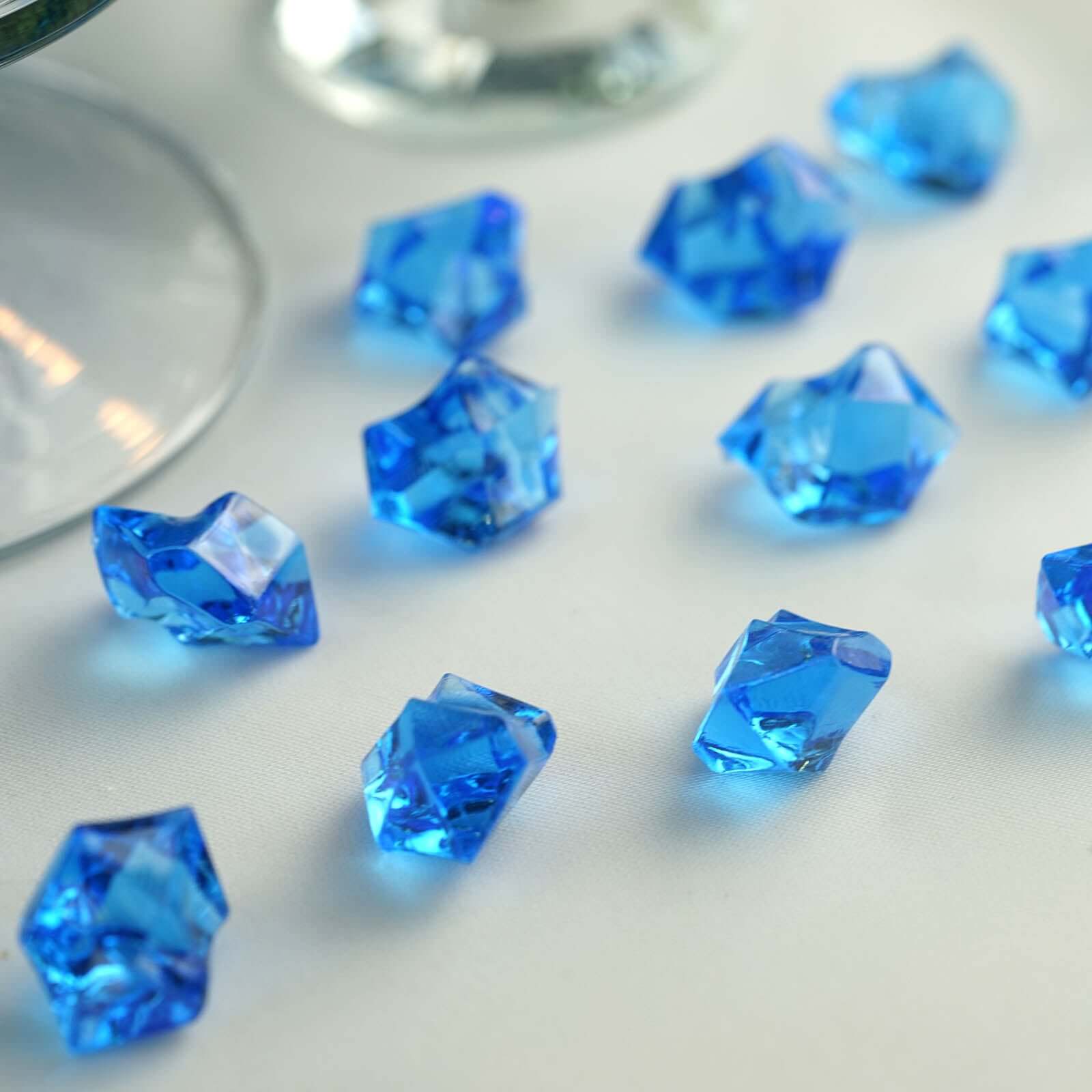 300 Pcs Acrylic Ice Bead Vase Fillers Large Ocean Blue - Stylish DIY Craft Crystals for Event Decor & Wedding Tables