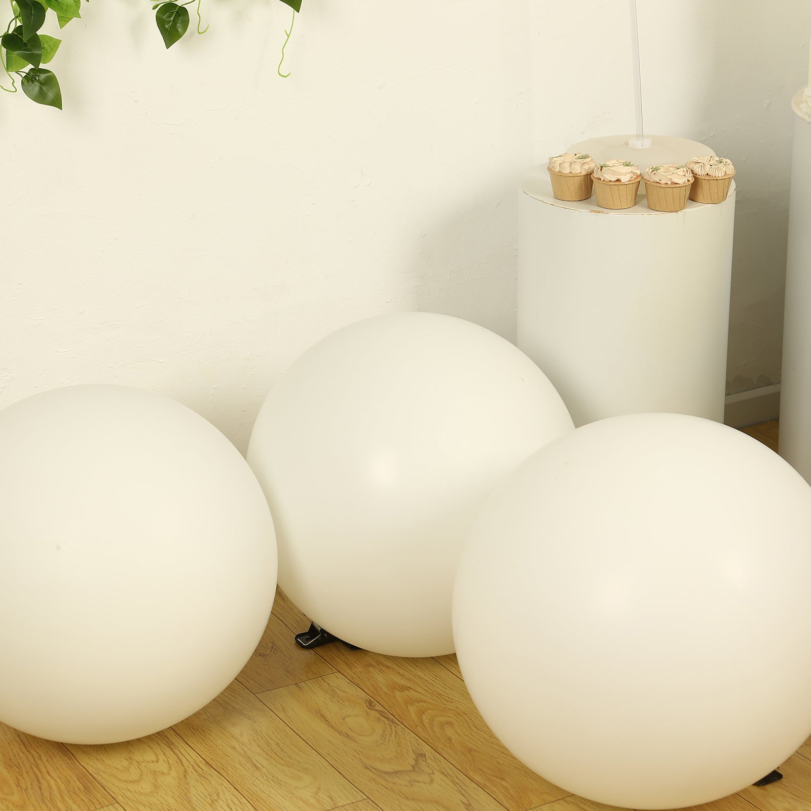 5 Pack Large Off White Biodegradable Balloons, 36" Thickened Extra Strong Eco-friendly Latex Helium Party Balloons