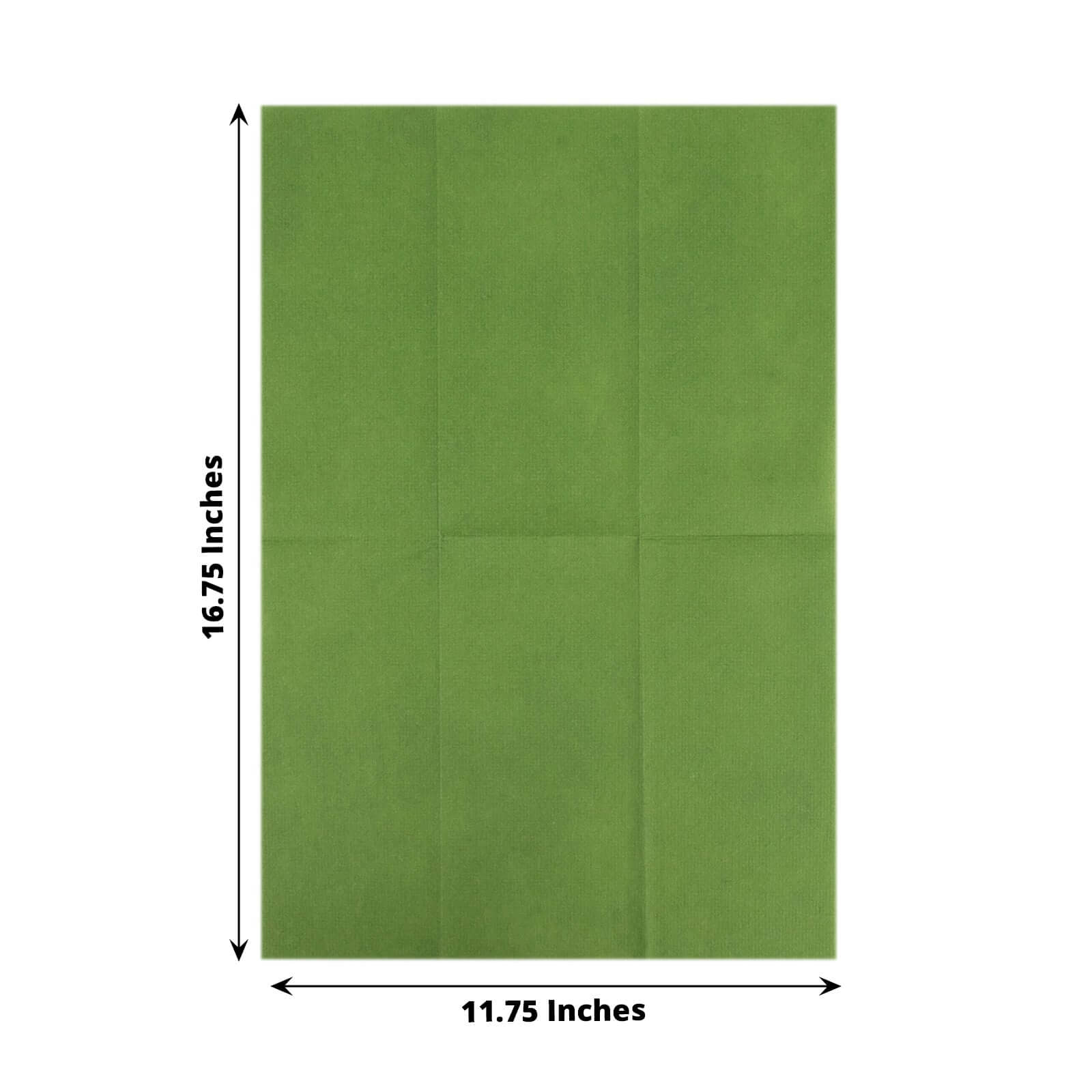 20-Pack Paper Linen-Like Napkins Olive Green - Disposable Hygienic Airlaid Guest Towels 8.5"x4"