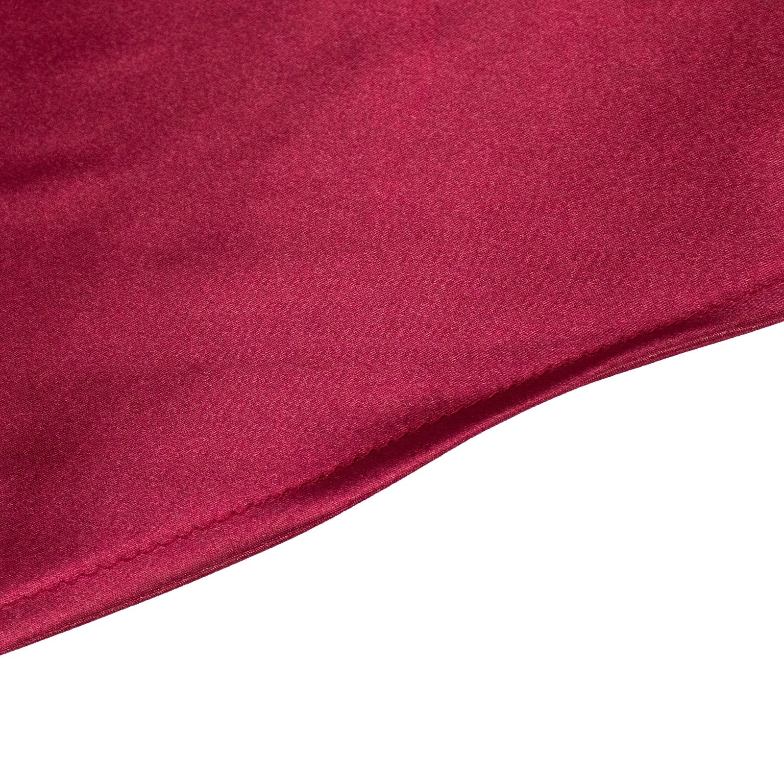 Satin 132" Round Tablecloth Burgundy - Stylish Seamless Table Cover
