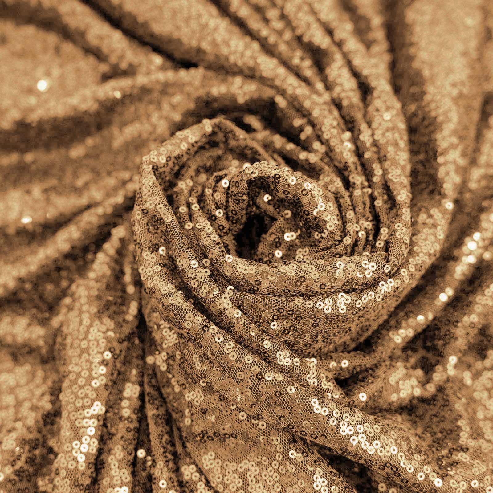 Sequin 108" Round Tablecloth Gold - Glittering Finish for Glamorous Events