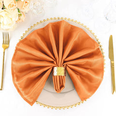 5 Pack Polyester 20"x20" Napkins Orange - Wrinkle Resistant & Easy Care Cloth Napkins