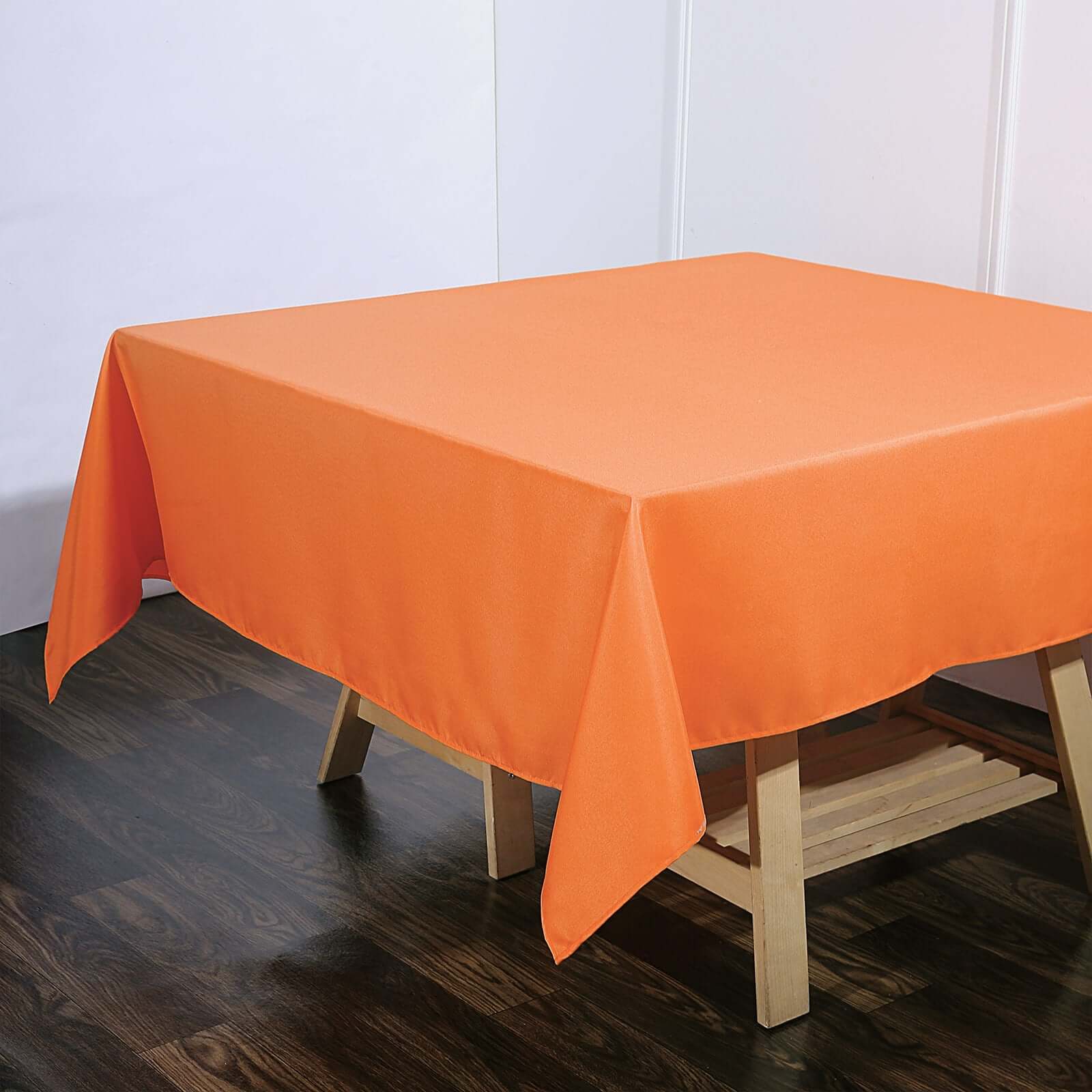 Polyester Square 70"x70" Tablecloth Orange - Wrinkle-Resistant & Durable Table Cover