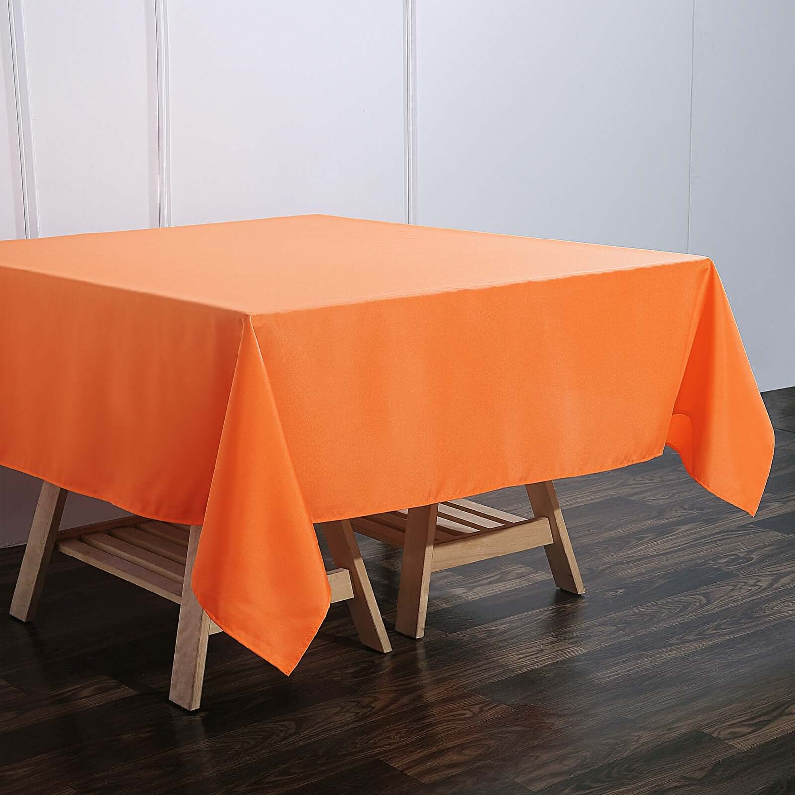 Polyester Square 70"x70" Tablecloth Orange - Wrinkle-Resistant & Durable Table Cover