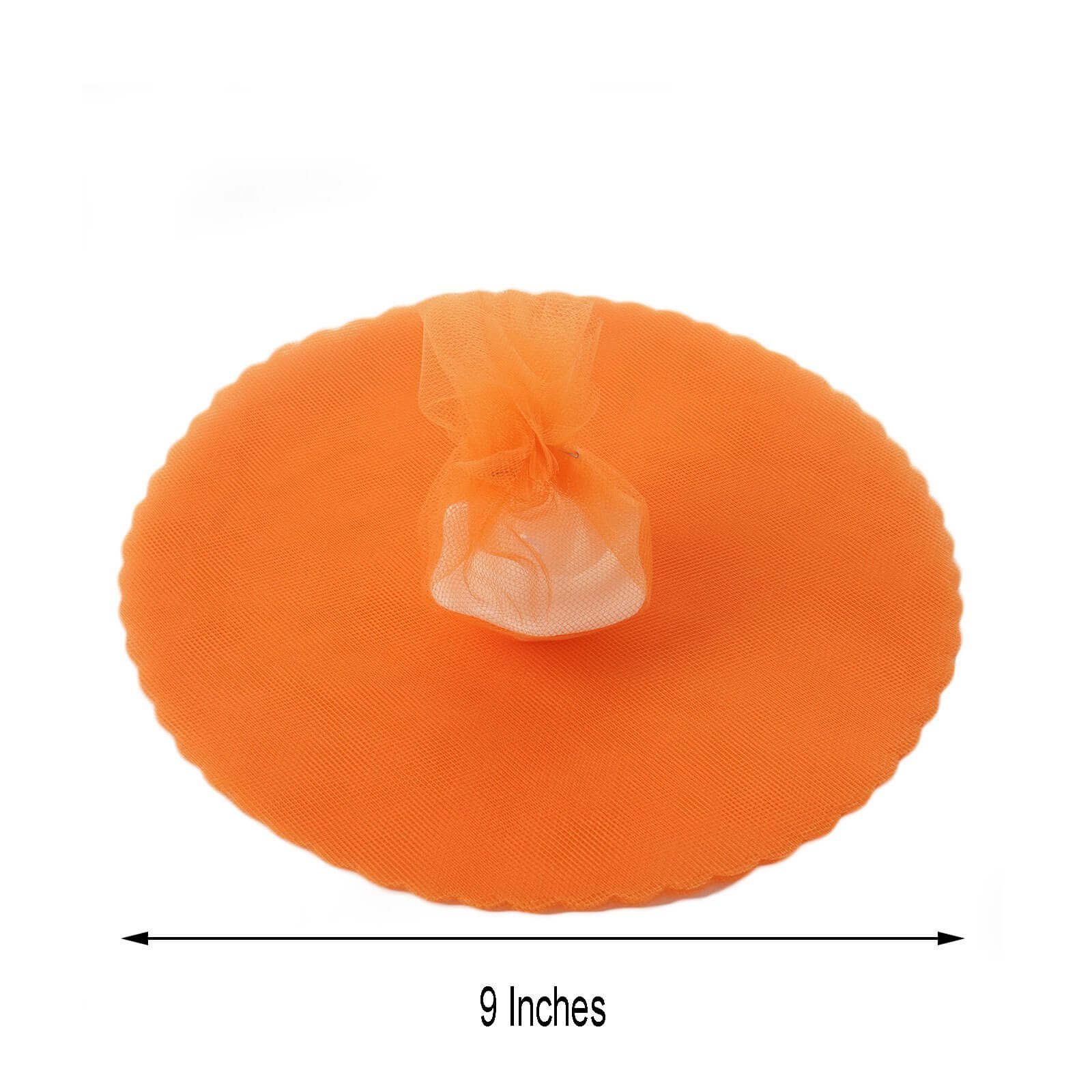 25 Pack 9" Orange Sheer Nylon Tulle Circles Favor Wrap, DIY Craft Fabric