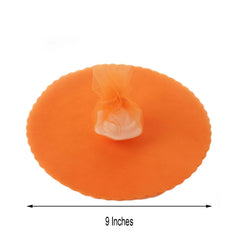25 Pack 9" Orange Sheer Nylon Tulle Circles Favor Wrap, DIY Craft Fabric