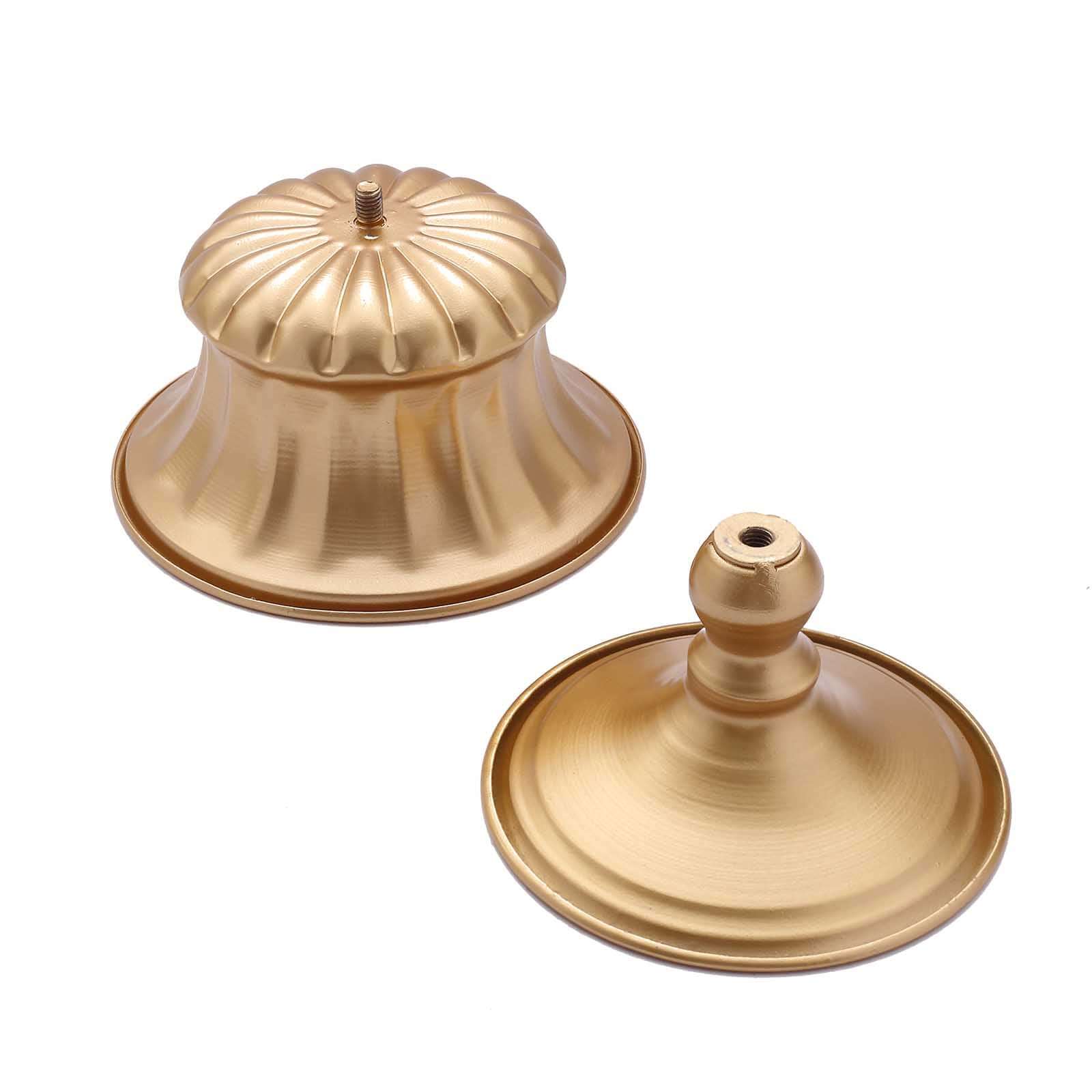 2-Pack Metal Pedestal Flower Vases Roman Style Gold - Sophisticated Mini Compote Vase for Table Settings 6"