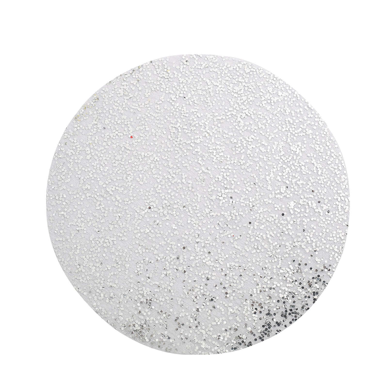 10-Pack Table Placemats Sequin Design Metallic Silver Round - Mesh Disposable Dust-Free Dining Mats 13"