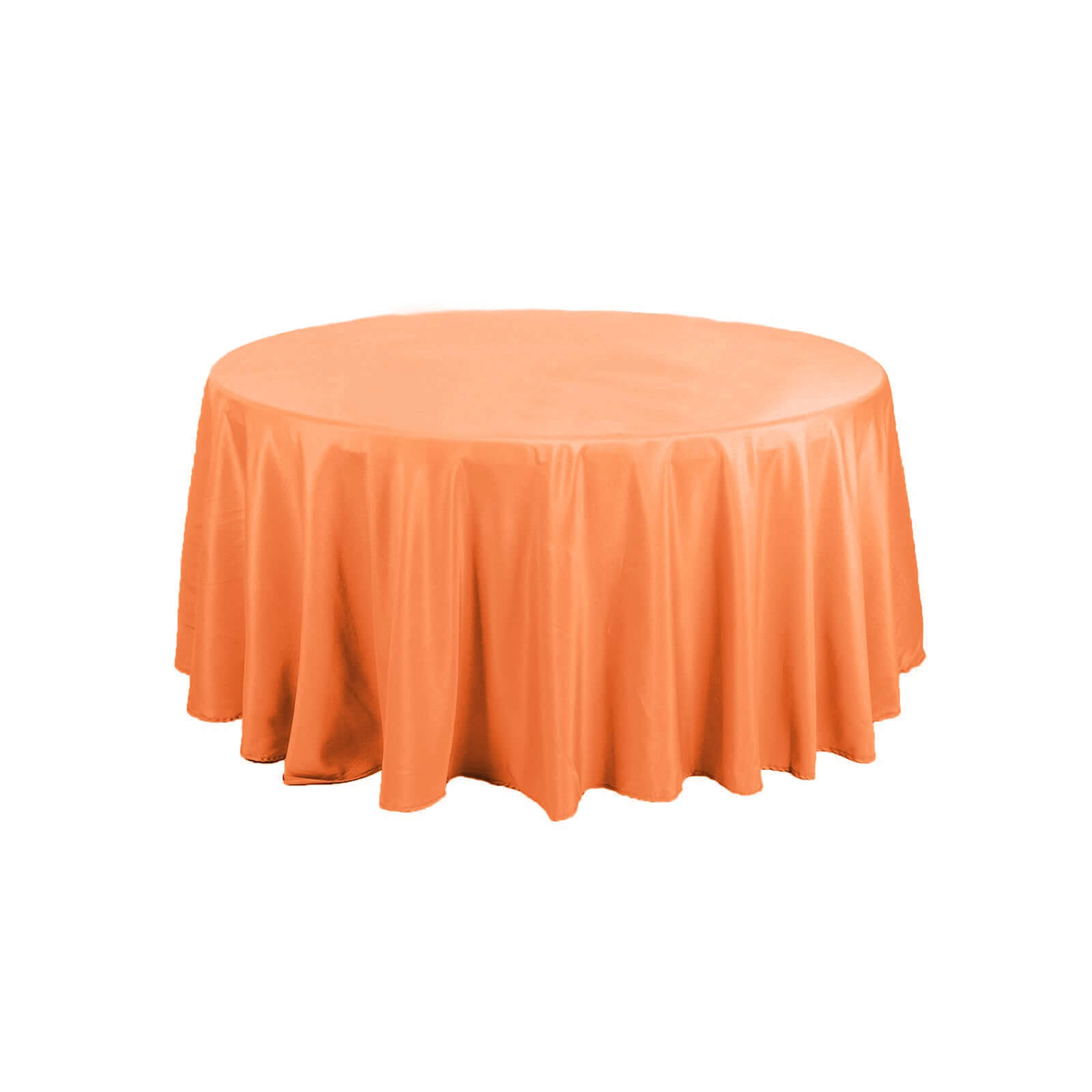 Polyester 120" Round Tablecloth Orange - Seamless Wrinkle-Resistant Table Cover
