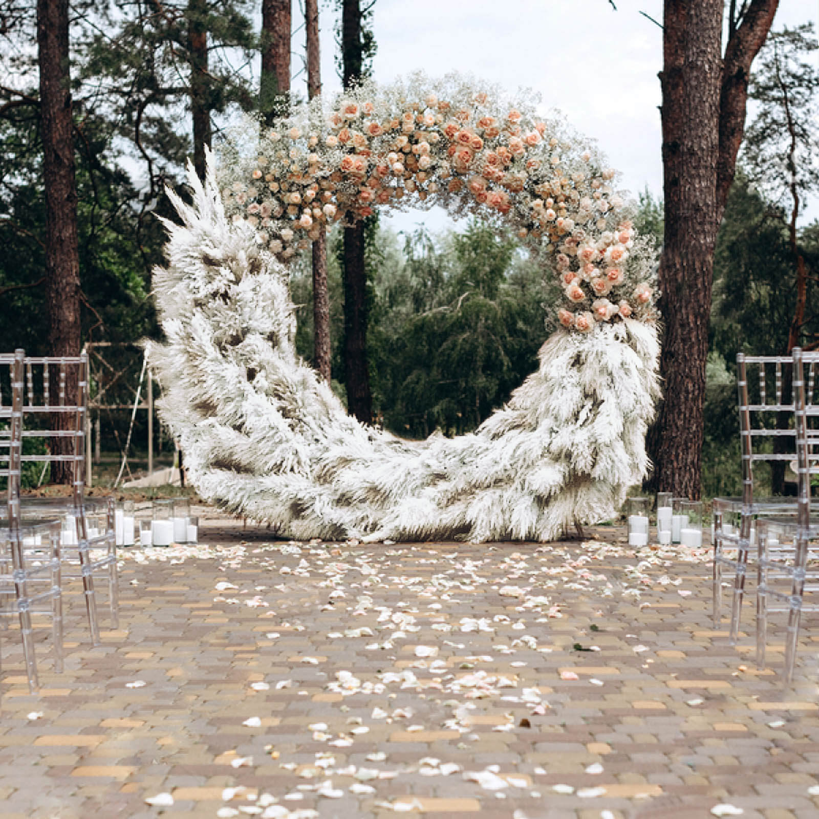 6 Stems Natural Dried Pampas Grass Decor Off White Tint - Versatile Plant Sprays for Boho Chic Vase Displays Backdrops & Event Styling 32"