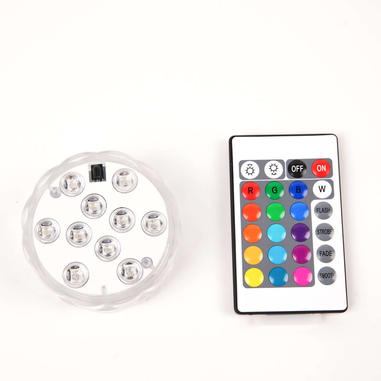 22" Color Changing LED Light Up Inflatable Pouf Ottoman, Waterproof Illuminated Remote Battery Operated Furniture