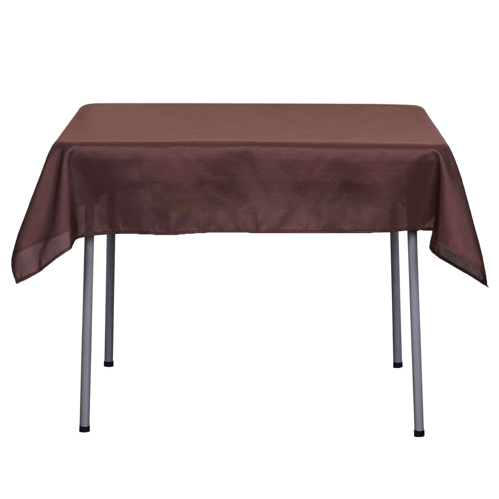 Polyester Square 54"x54" Tablecloth Chocolate - Wrinkle-Resistant & Durable Table Cover