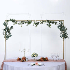 Over The Table Metal Rod Stand with Clamps Gold - Sturdy Adjustable Table Flower Arch Balloon Backdrop Frame Stand for Exquisite Event Setup & Decor 42"