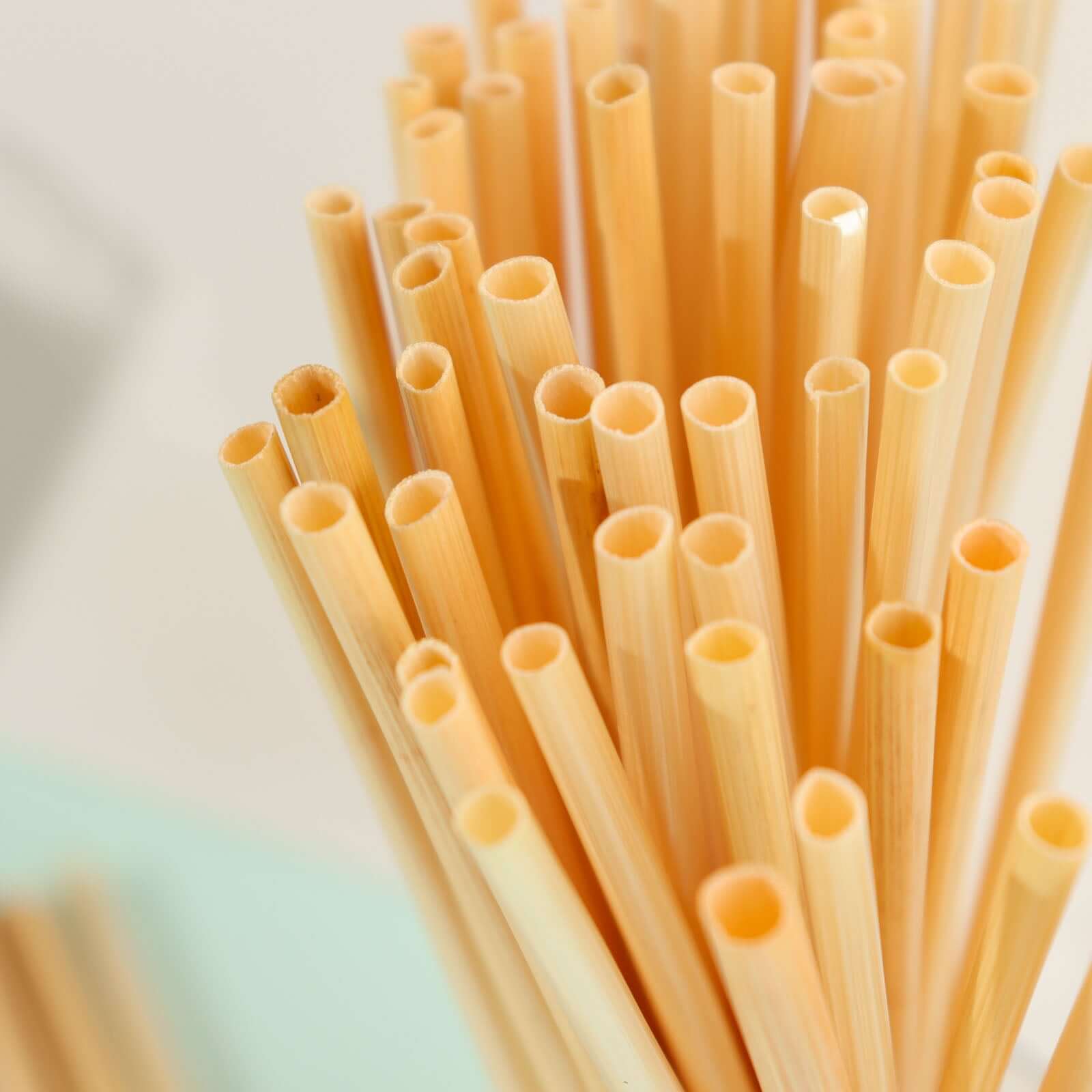100-Pack Compostable Straws Plant Based 100% Plastic Free - Biodegradable Wheat Straws for Drinks 6"