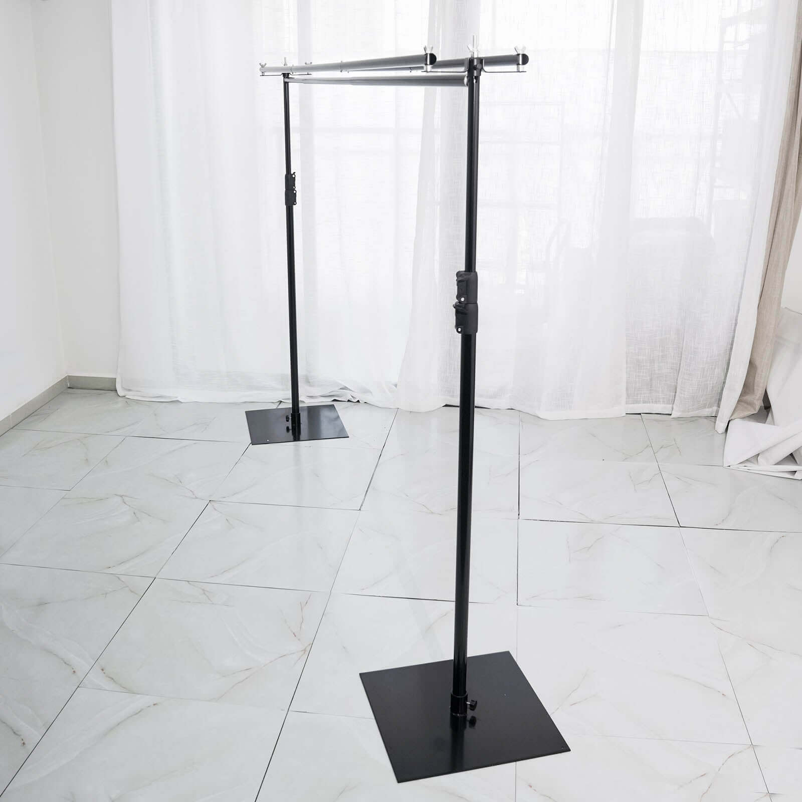 10ft DIY Triple Cross Bars and Mounting Brackets For Backdrop Stands