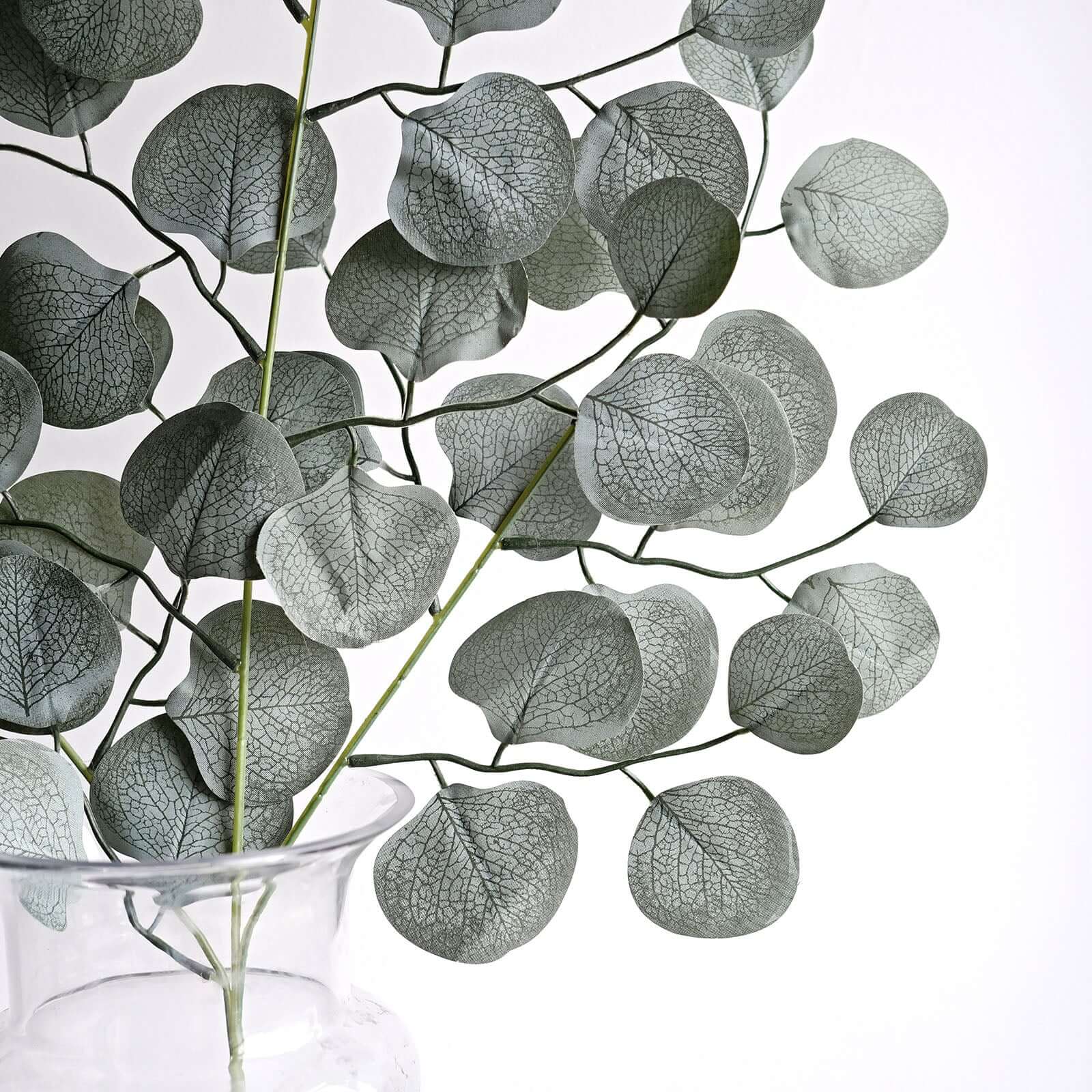 4 Pack 25" Frosted Green Artificial Silk Eucalyptus Leaf Branches