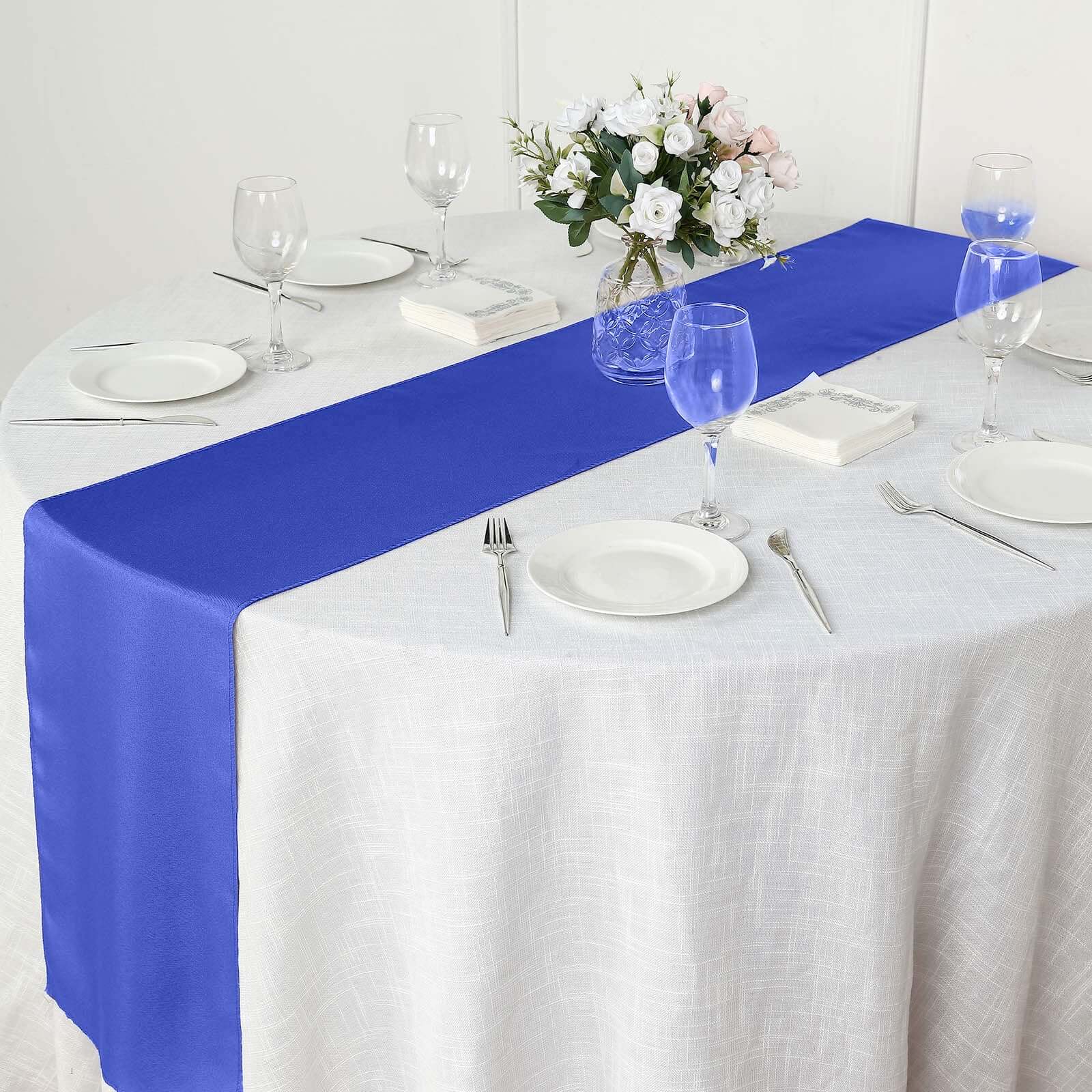 Polyester 12"x108" Table Runner Royal Blue - Durable & Wrinkle-Resistant Table Decor