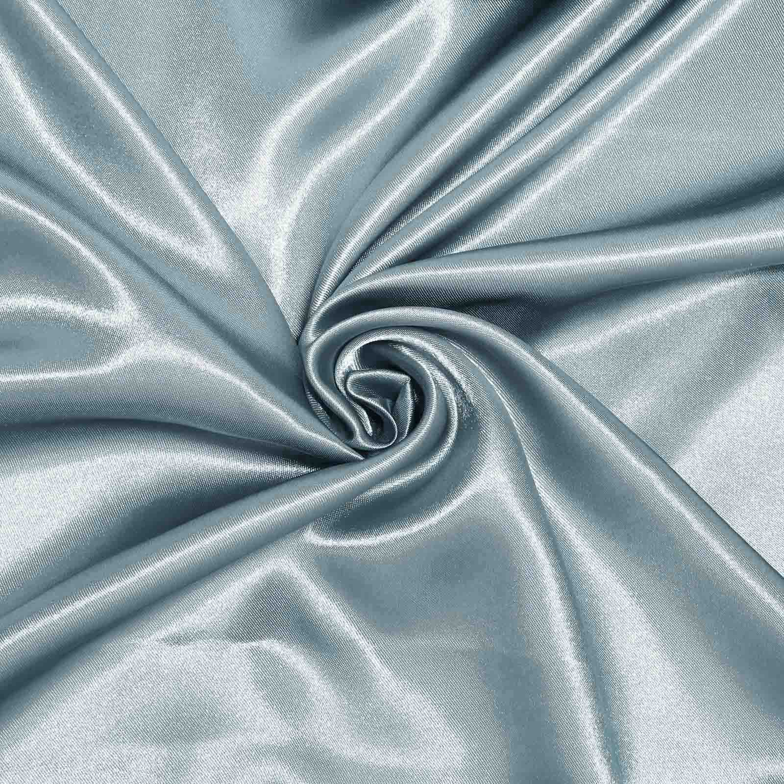 Satin Rectangular 90"x132" Tablecloth Dusty Blue Satin - Seamless Table Cover