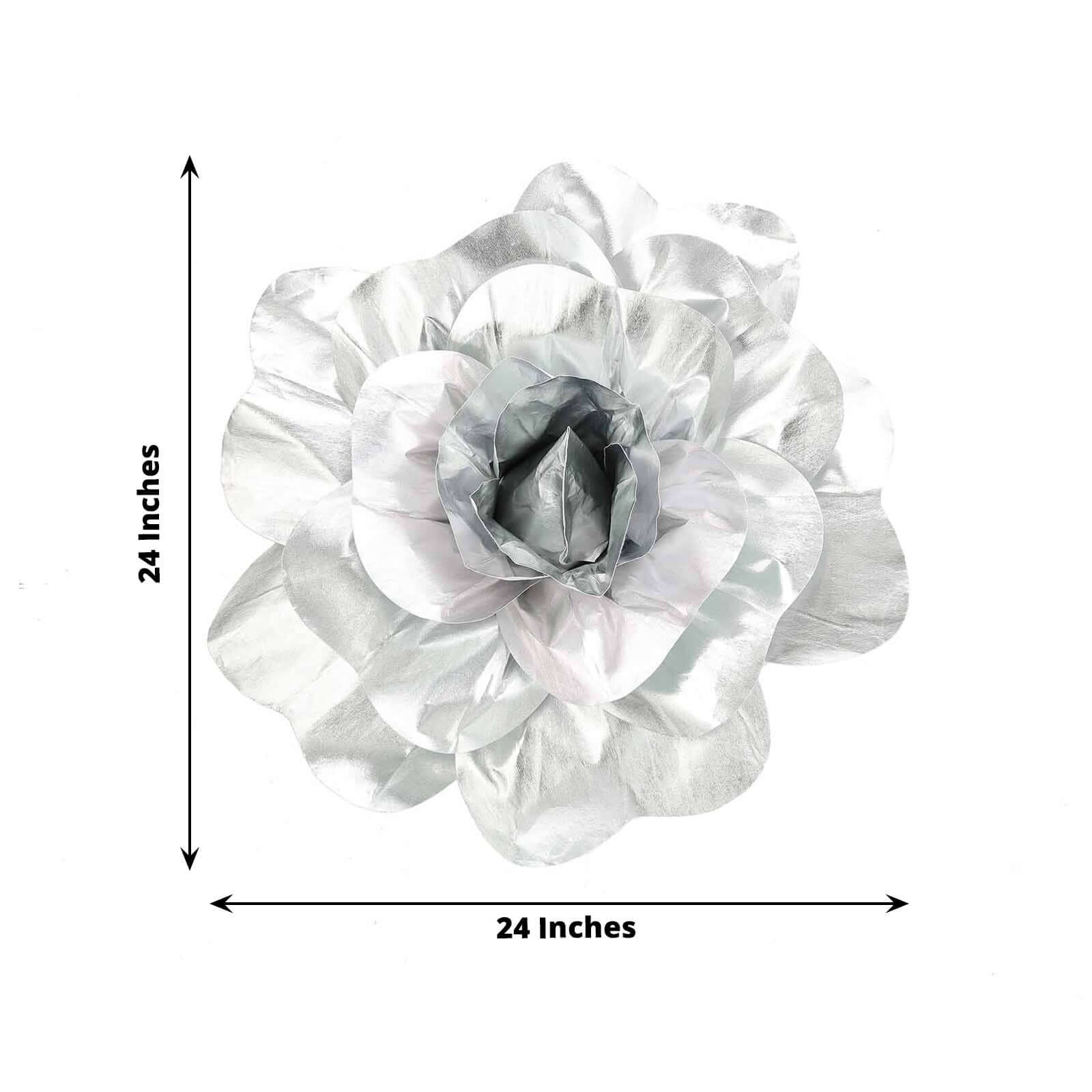 2 Pack 24" Large Silver Real Touch Artificial Foam DIY Craft Roses