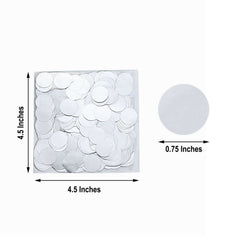 Metallic Round Party Confetti 18G Bag Silver Foil, Balloon Table Confetti Glitter Dots for Festive Weddings Baby Bridal Showers & Events