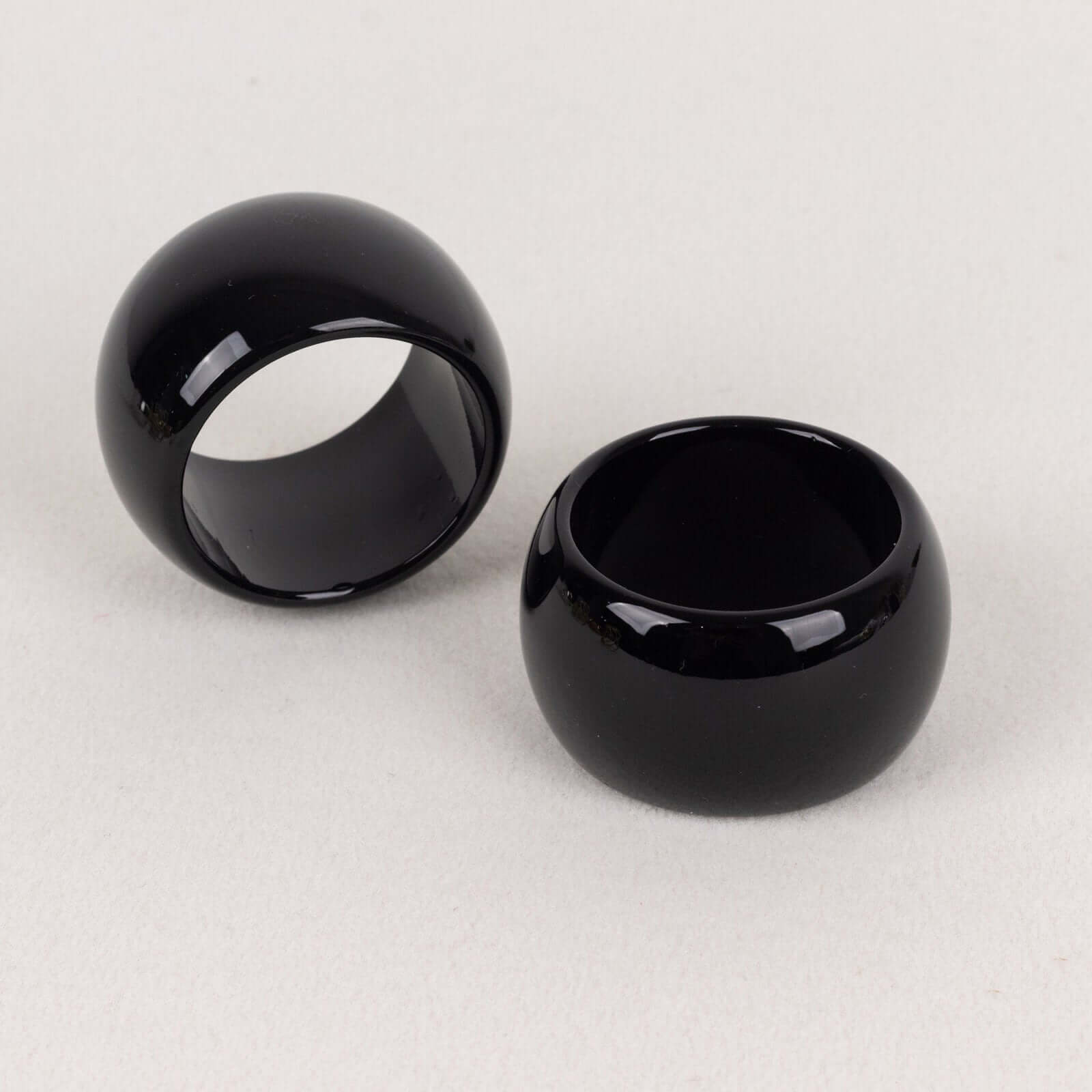 4 Pack Shiny Metallic Black Acrylic Napkin Rings