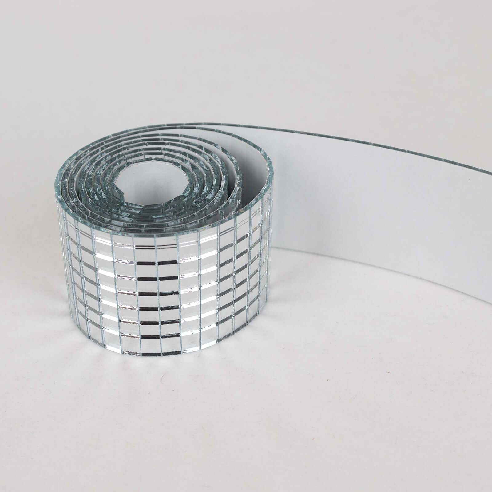 3 Pack Silver Self-Adhesive Glass Mirrors Mosaic Rolls, 9ft Mini Square Real Glass Mirror Tiles Stickers