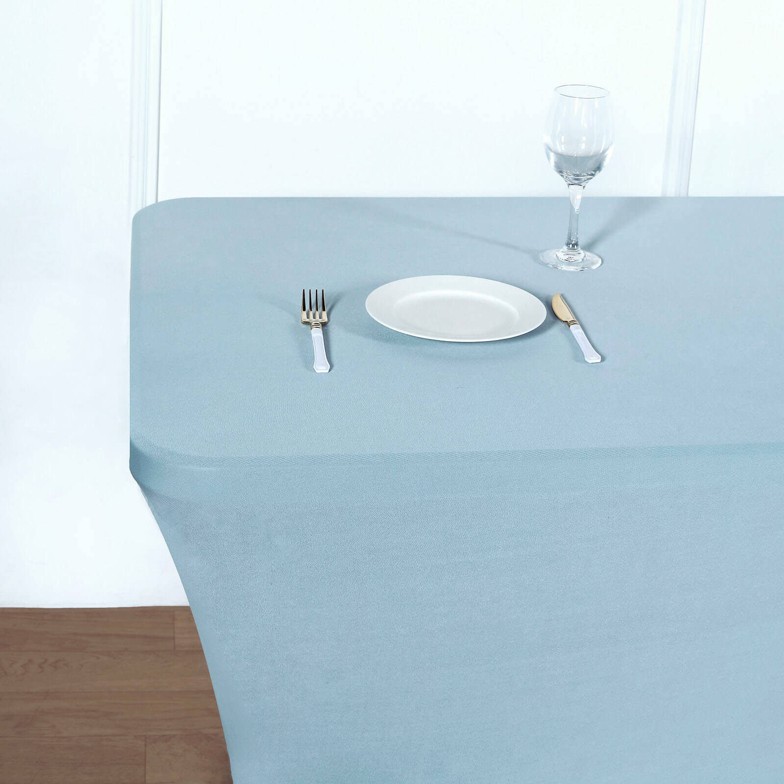 Stretch Spandex 96"x30" Rectangle Table Cover Dusty Blue - Durable Form-Fitting Tablecloth